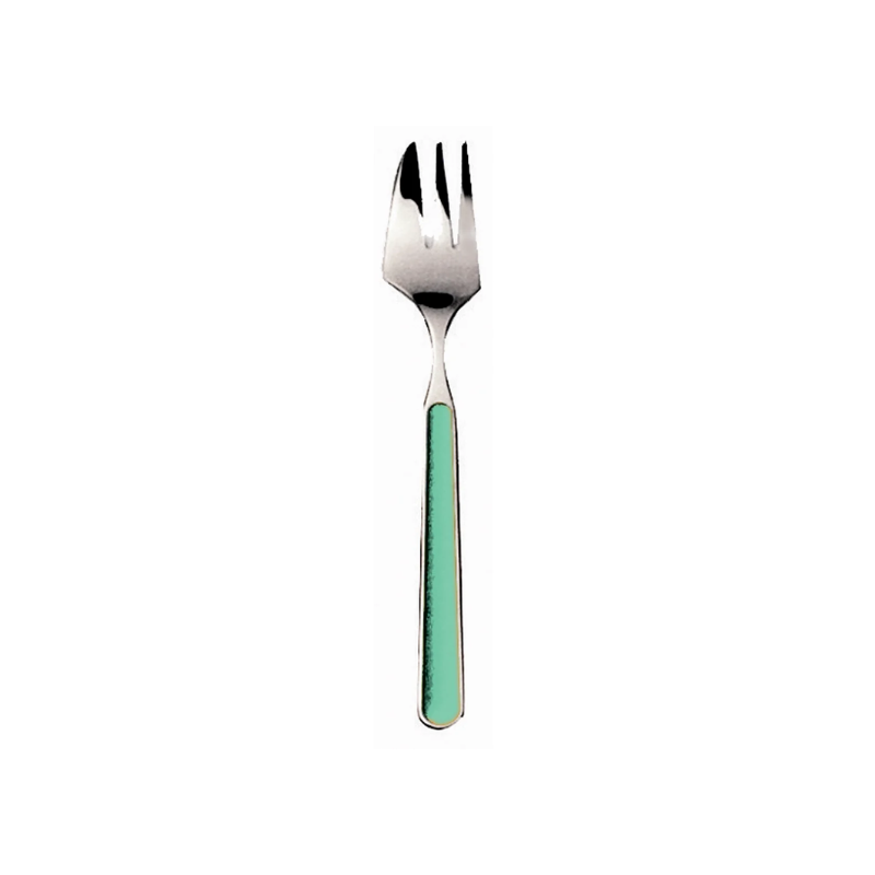 The Fantasia Cake Fork from Mepra in olive green.