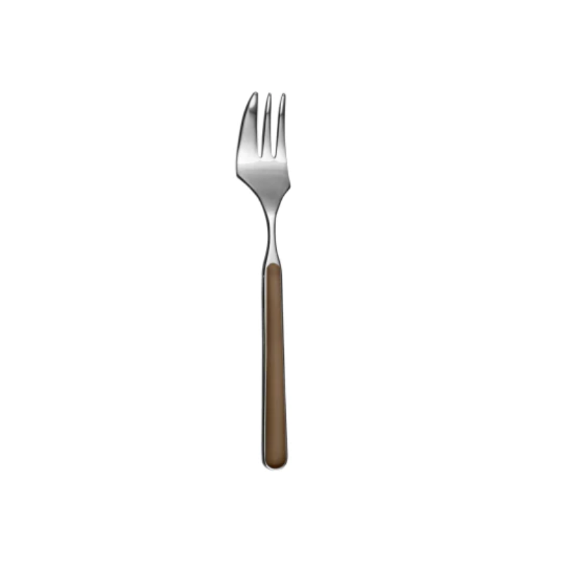The Fantasia Cake Fork from Mepra in tobacco.