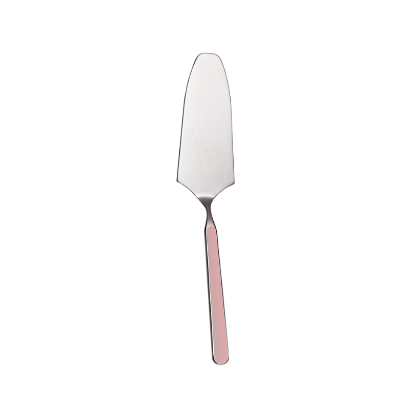 You never get tired of color, especially in our surroundings. Fantasia is a funky apostrophe between the words "elegance" and "refinement" of all our collections. The cake server, cutlery, and serveware is made of 18/10 stainless steel and has highly colored handles with high resistance.