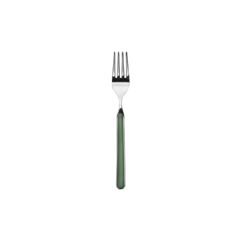 The Fantasia Dessert Fork from Mepra in green.