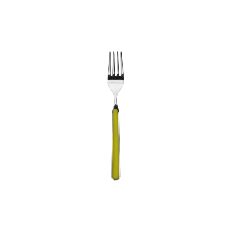 The Fantasia Dessert Fork from Mepra in olive green.