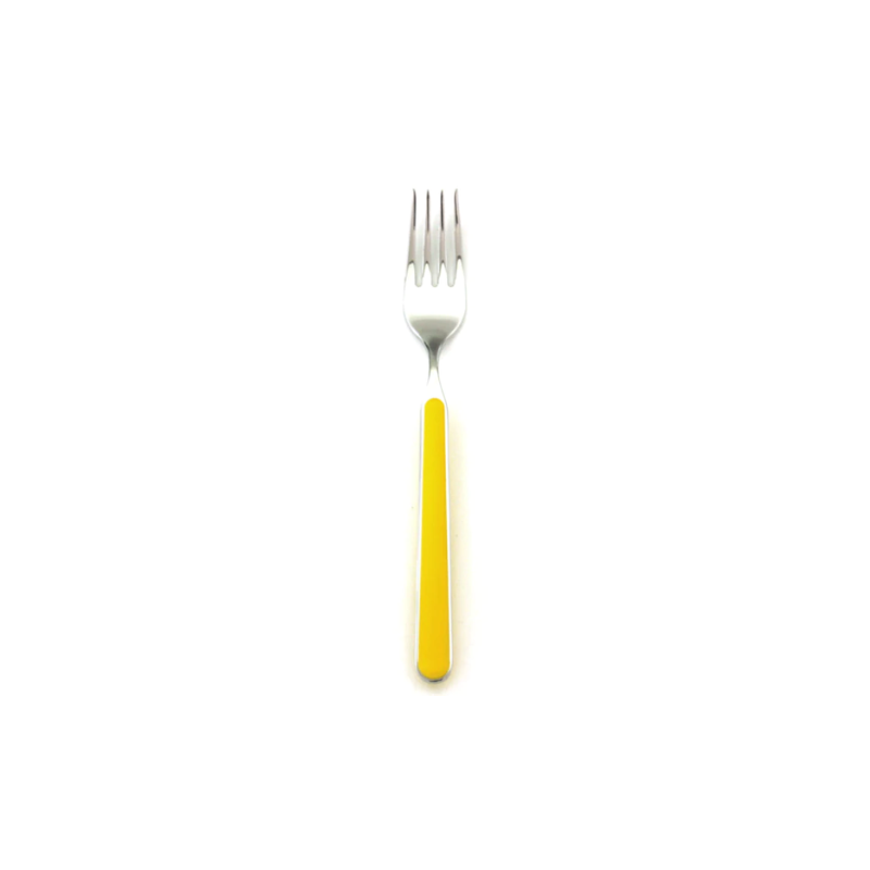 The Fantasia Dessert Fork from Mepra in sunflower.
