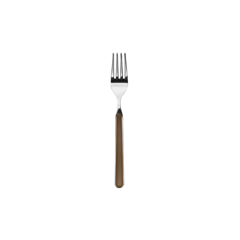 The Fantasia Dessert Fork from Mepra in tobacco.