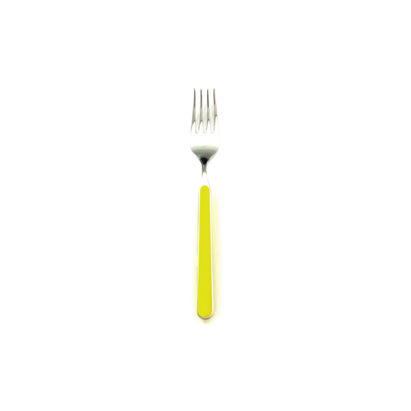 The Fantasia Dessert Fork from Mepra in yellow.