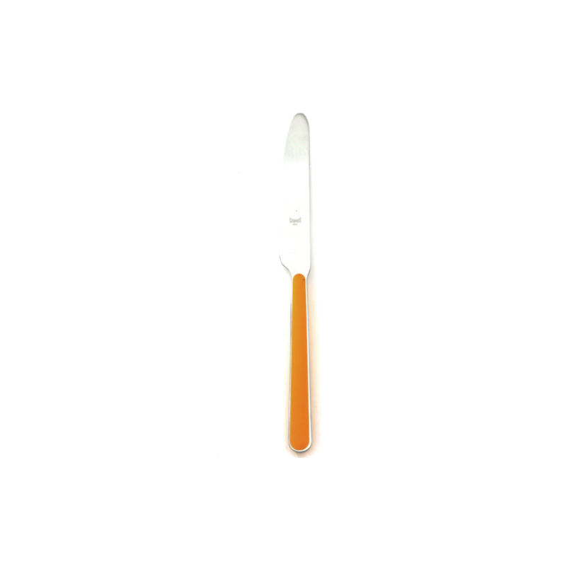 The Fantasia Dessert Knife from Mepra in orange.