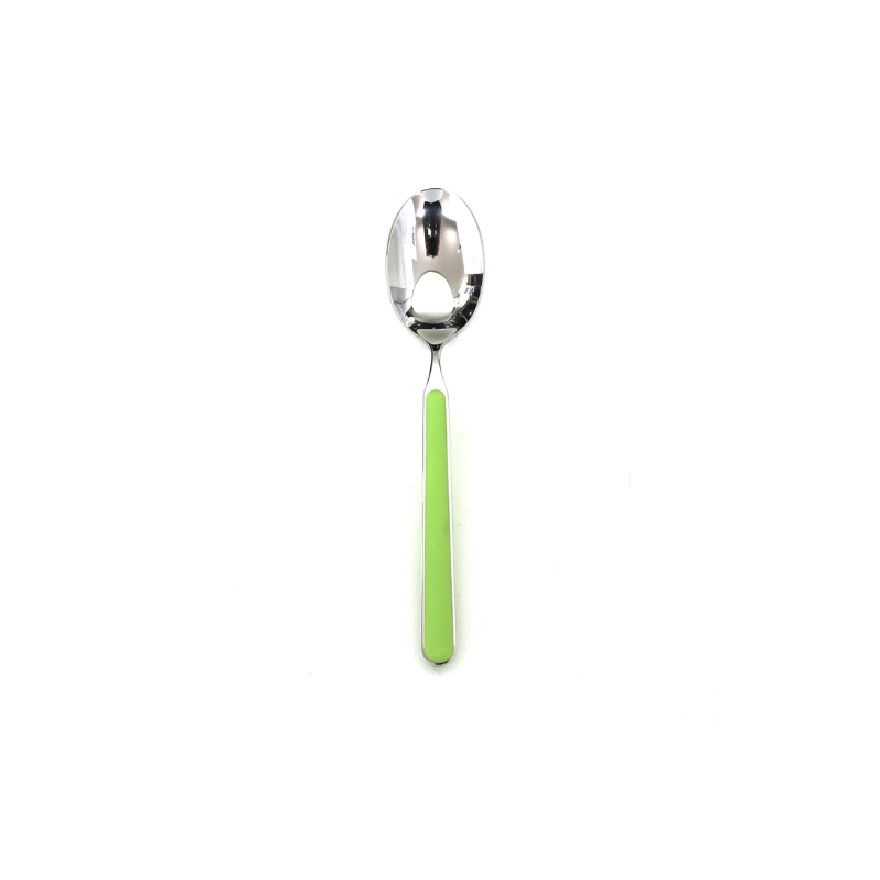 The Fantasia Dessert Spoon from Mepra in acid green.