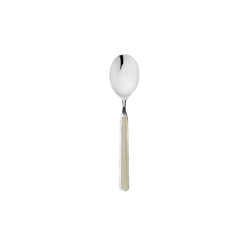 The Fantasia Dessert Spoon from Mepra in turtle dove.