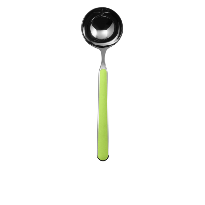 The Fantasia Gravy Boat Ladle from Mepra in acid green.