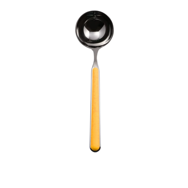 The Fantasia Gravy Boat Ladle from Mepra in sunflower.