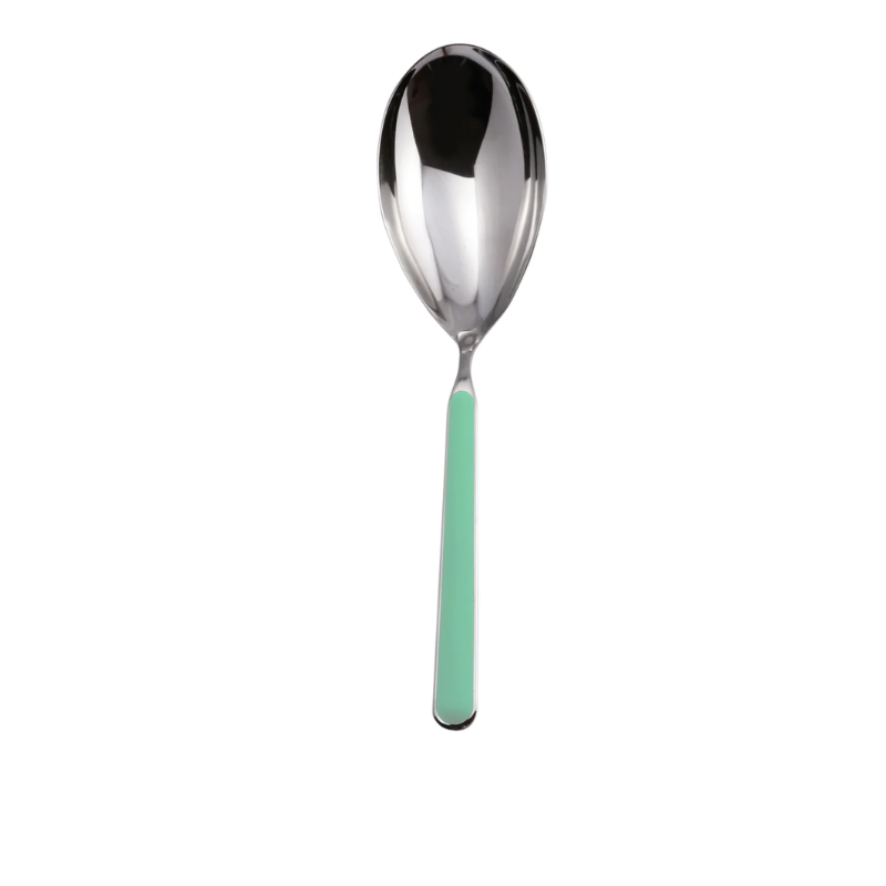 The Fantasia Risotto Spoon from Mepra in green olive. This serveware also serves as a large serving spoon.