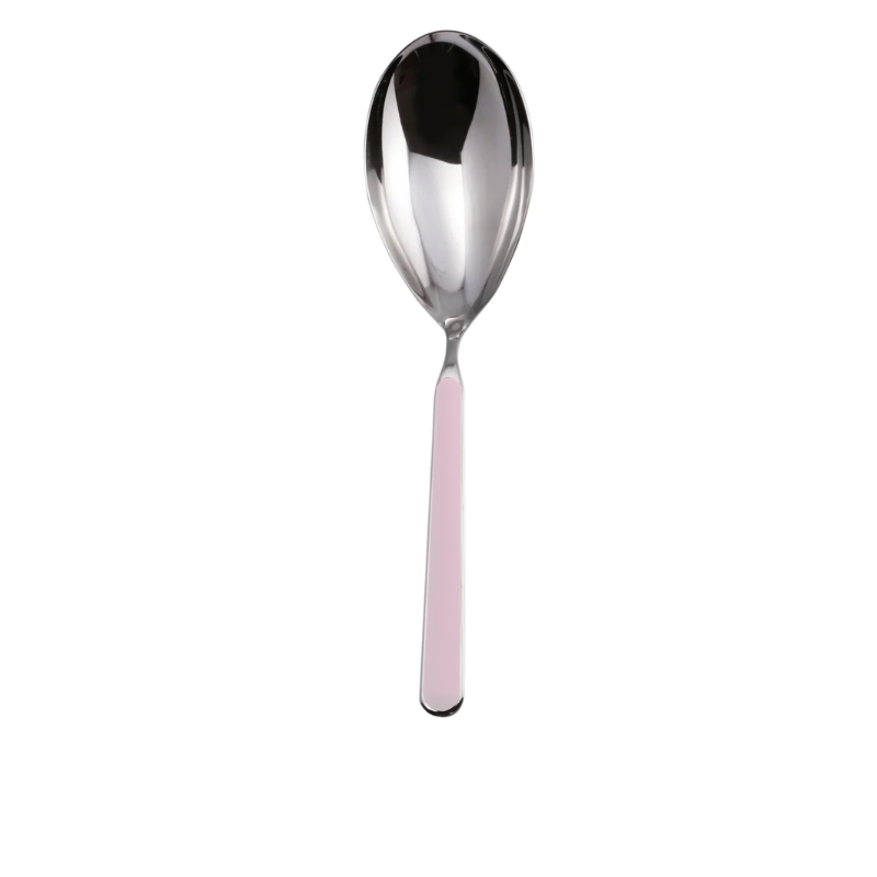 The Fantasia Risotto Spoon from Mepra in pale pink. This serveware also serves as a large serving spoon.