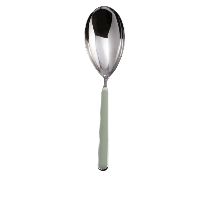 The Fantasia Risotto Spoon from Mepra in sage. This serveware also serves as a large serving spoon.