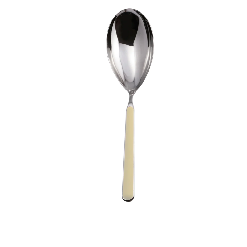 The Fantasia Risotto Spoon from Mepra in vanilla. This serveware also serves as a large serving spoon.