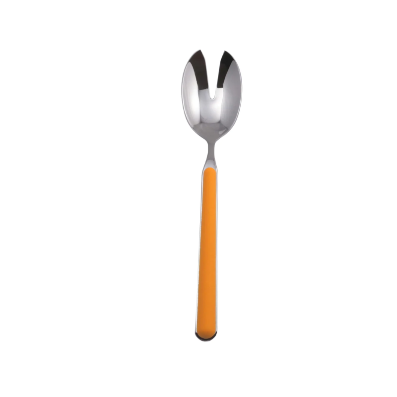 The Fantasia Salad Serving Fork from Mepra in orange.