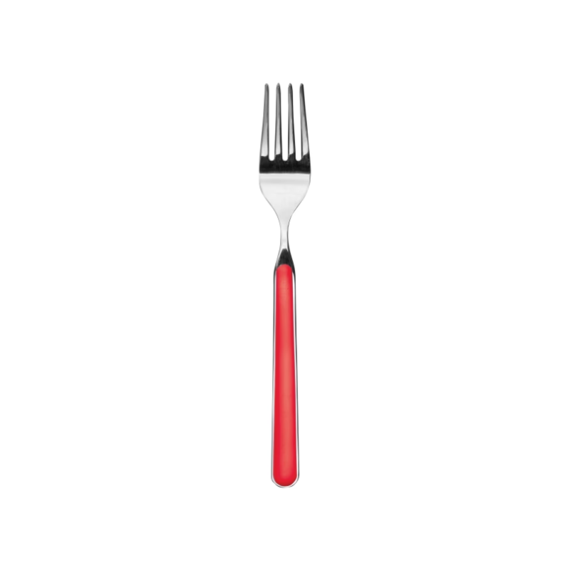 The Fantasia Table Fork from Mepra in red.