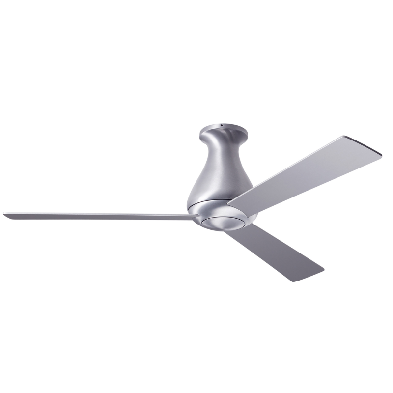 The 52" Altus Flush from Modern Fan Co. in brushed aluminum and aluminum.