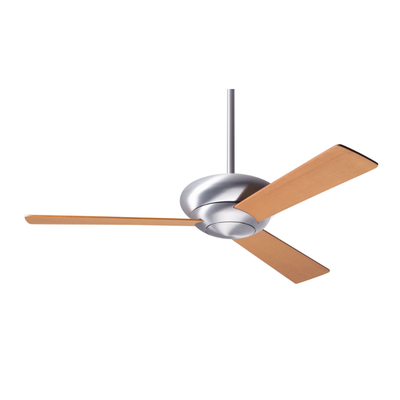 The Altus - 42" from the Modern Fan Co. with the brushed aluminum body and maple plywood blades.