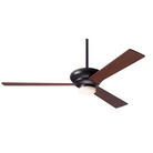 The Altus LED - 52" by the Modern Fan Co. with the dark bronze body and mahogany plywood blades.