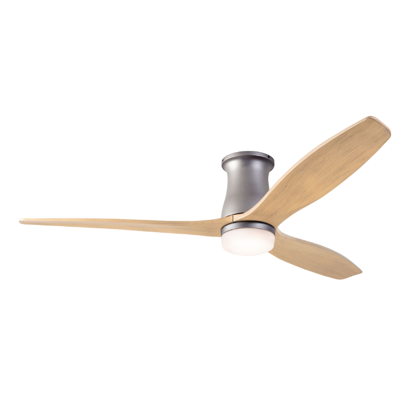 The Arbor Flush DC LED - 54" from Modern Fan Co. with the graphite body and maple blades.