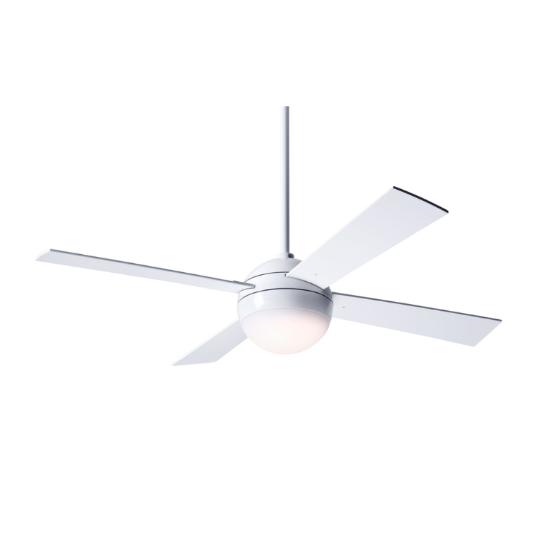The Ball LED - 42" by Modern Fan Co in gloss white with white blades.