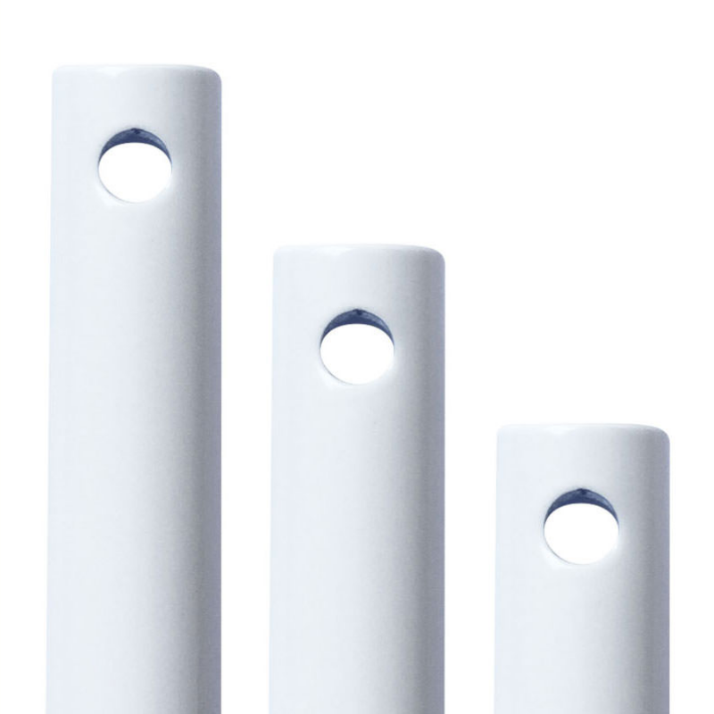 A standard down rod from The Modern Fan Co. in gloss white finish.