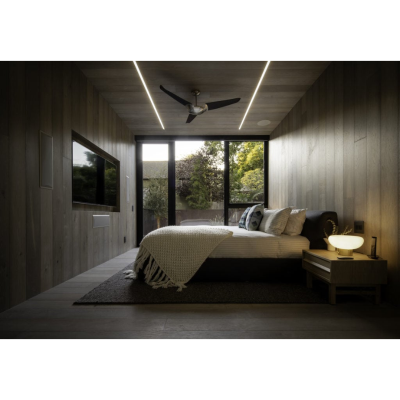 The IC/Air3 DC - 56″ from Modern Fan Co. in a bedroom.