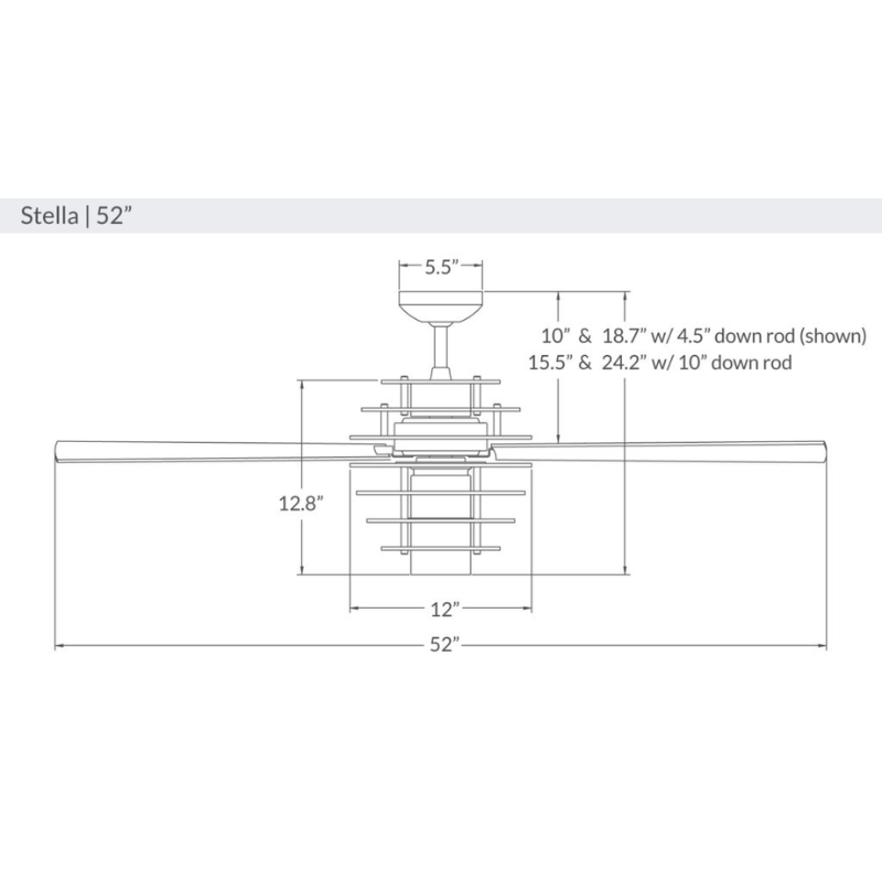 The dimensions for the Stella 52.