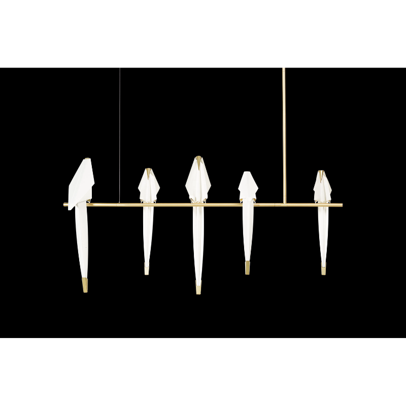 The Perch Linear Suspension from Moooi in a dark space.