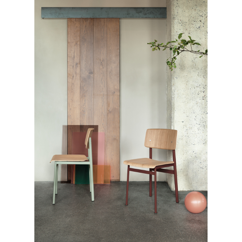 The Loft Chair exemplifies honest and simple characteristics thanks to an expression inspired by industrial design. The design features contrasting materials with a powder coated steel frame that is offset by the soft plywood on the seat and back, molded to embrace the user's body.