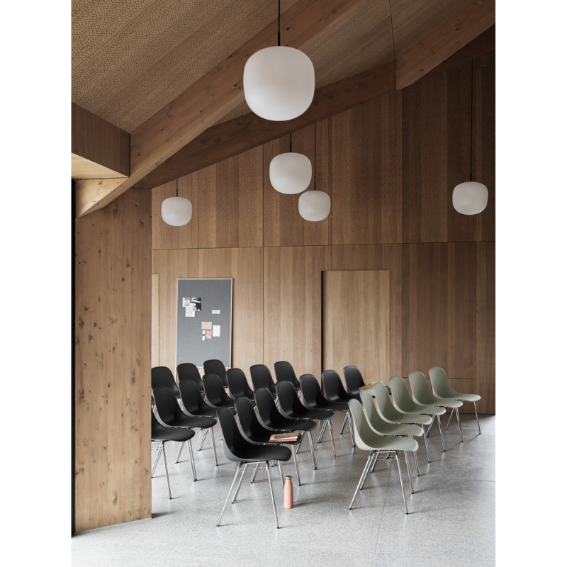 Multiple Rime Pendant Lamps from Muuto in a commercial space.