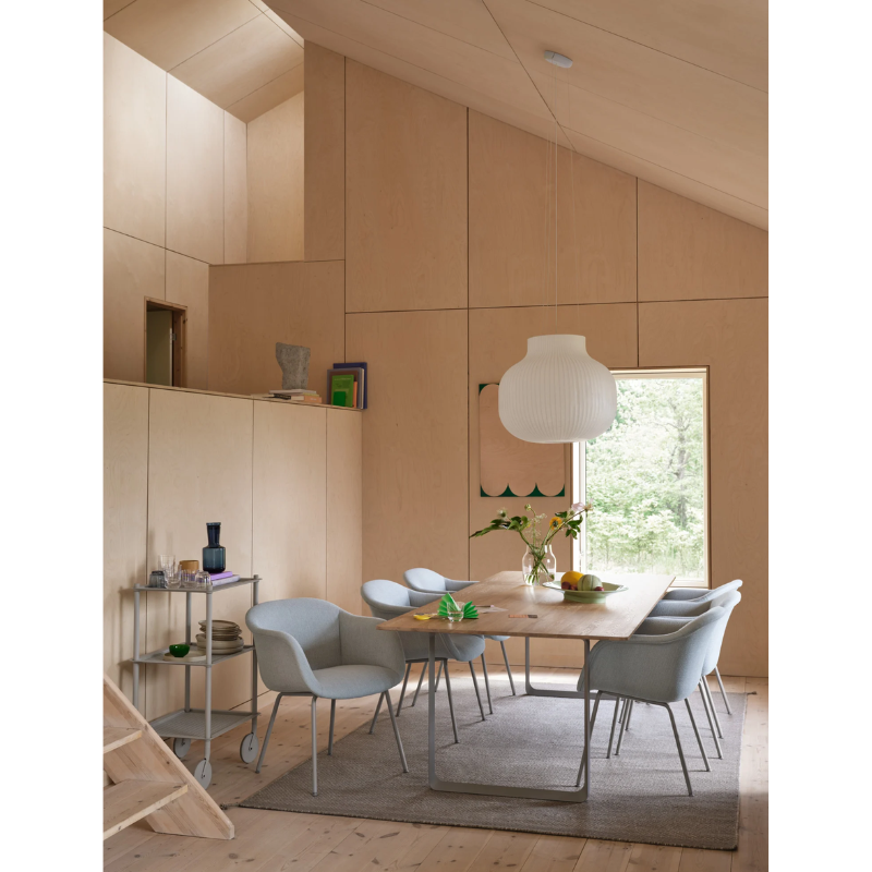 The Strand Pendant Lamp from Muuto in a dining room.
