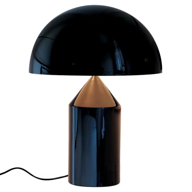 The Atollo Metal Table Lamp from Oluce in black.