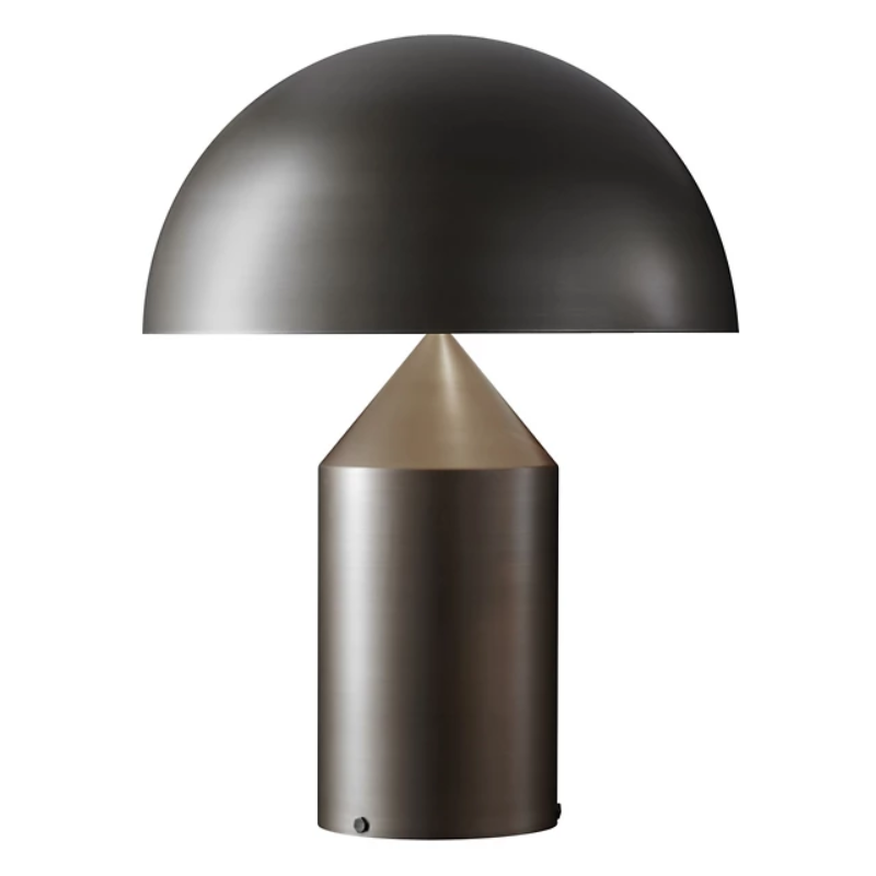 The Atollo Metal Table Lamp from Oluce in bronze.