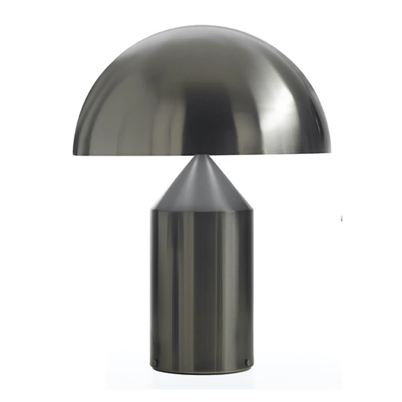 The Atollo Metal Table Lamp from Oluce in satin black nickel.