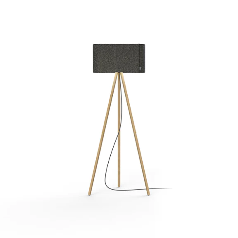 The Belmont Floor from Pablo Designs with charcoal fabric and oak finish.