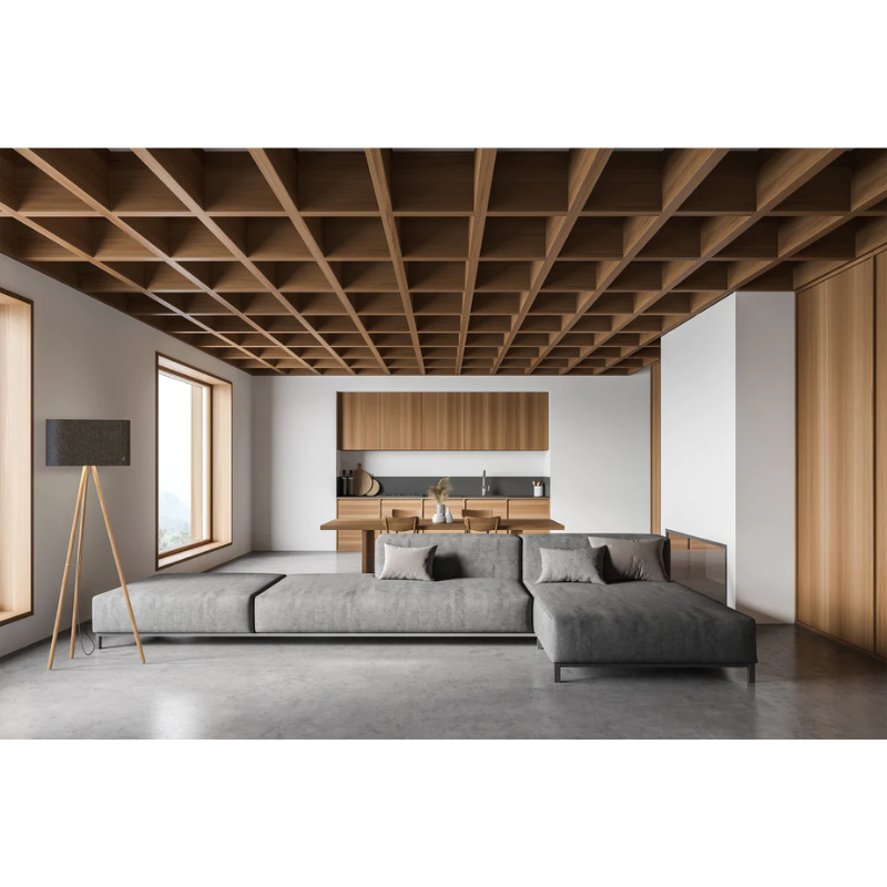 The Belmont Floor next to a sofa in a living room.