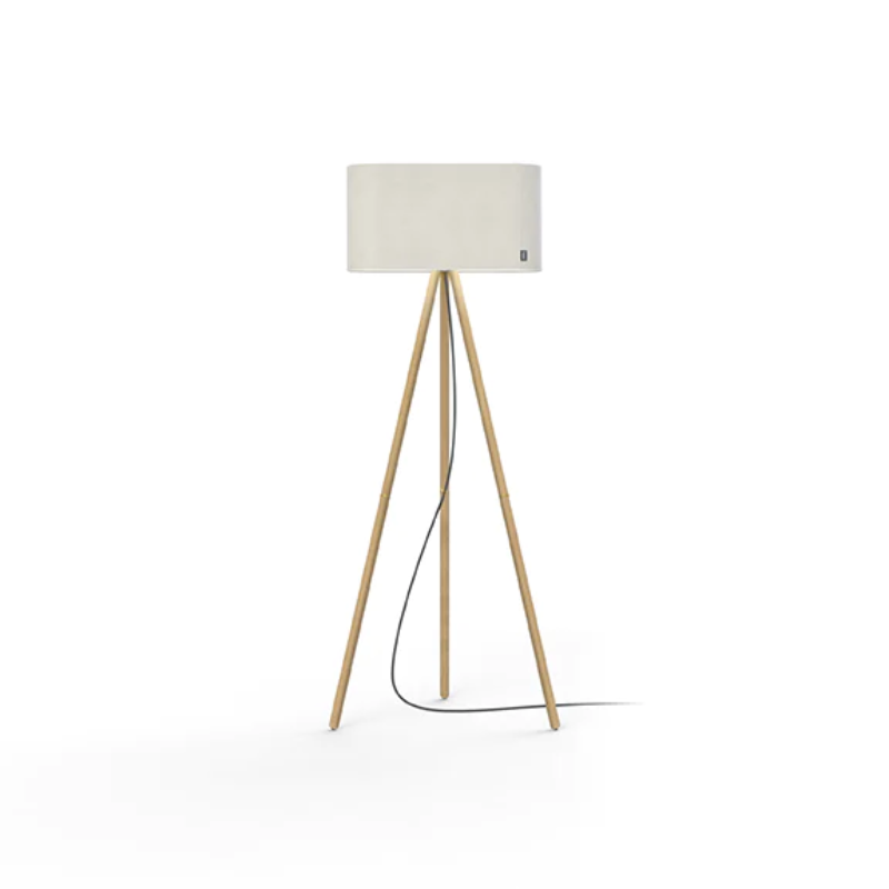 The Belmont Floor from Pablo Designs with white fabric and oak finish.