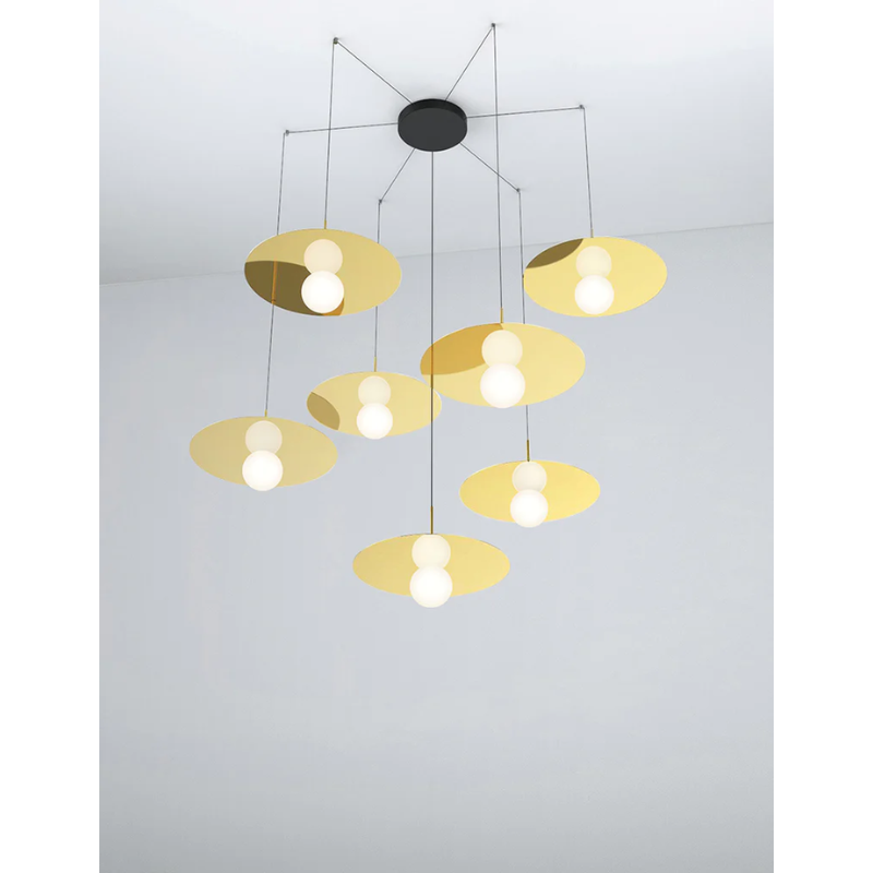 The 12 inch Bola Disc Multi-Light Canopy from Pablo Designs for holding 7 Bola Disc Pendants.