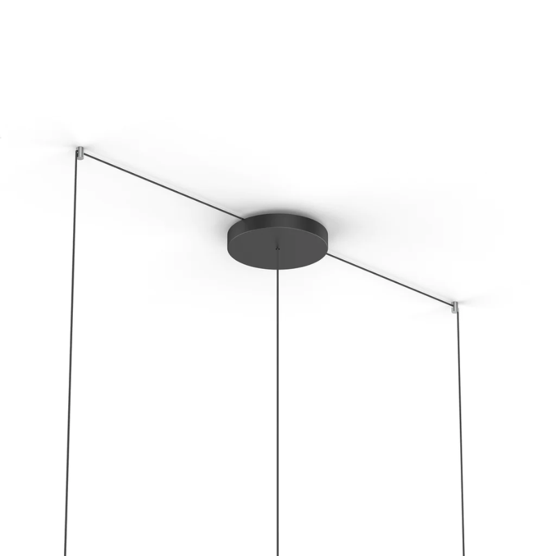 The 9 inch Bola Disc Multi-Light Canopy from Pablo Designs for holding up to 5 Bola Disc Pendants in black color.