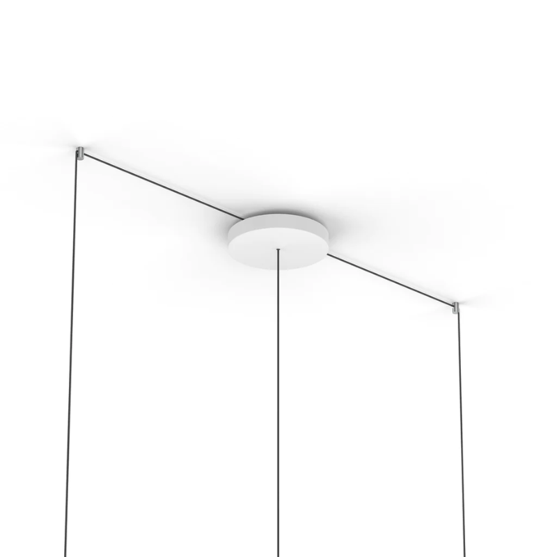 The 9 inch Bola Disc Multi-Light Canopy from Pablo Designs for holding up to 5 Bola Disc Pendants in the white color.