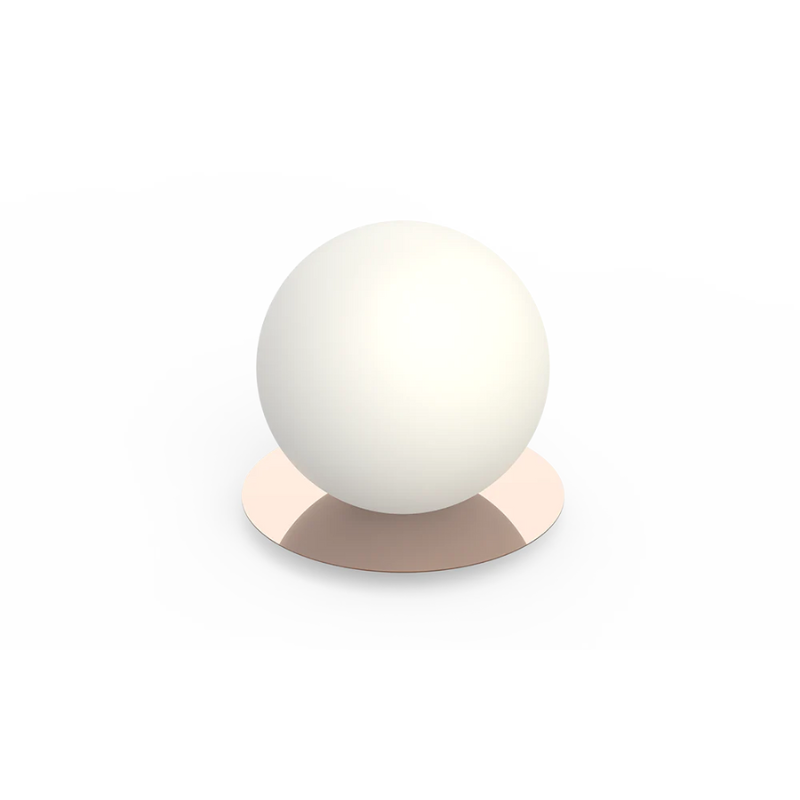 The Bola Sphere Table from Pablo Designs, 10 inch size in rose gold.