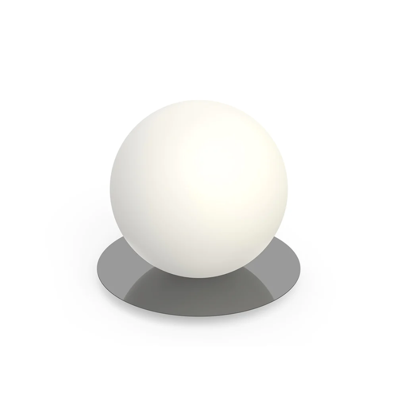 The Bola Sphere Table from Pablo Designs, 12 inch size in gun metal.