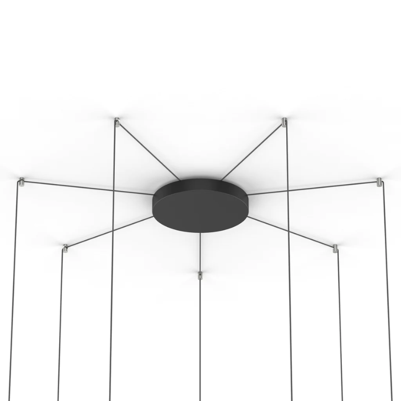 The Cielo XL Multi-Light Canopy from Pablo Designs in black with a 12 inch diameter.