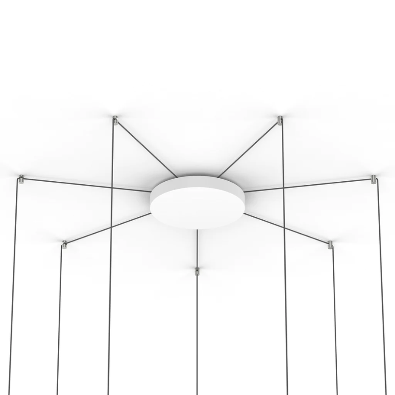 The Cielo XL Multi-Light Canopy from Pablo Designs in white with a 12 inch diameter.
