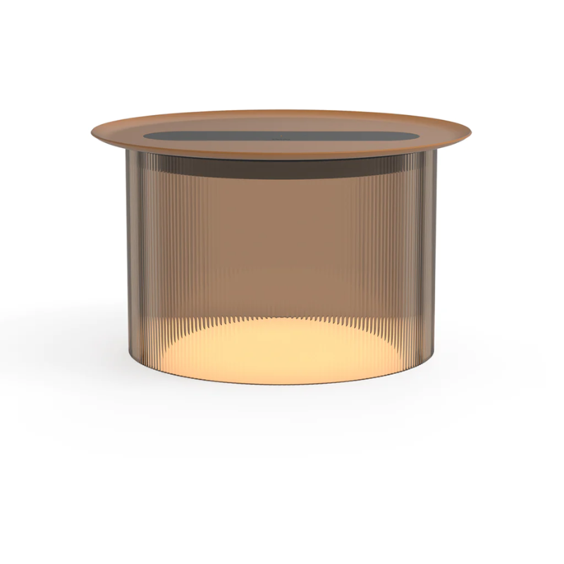 The large Carousel Table from Pablo Designs with the bronze diffuser and 12" terracotta tray.