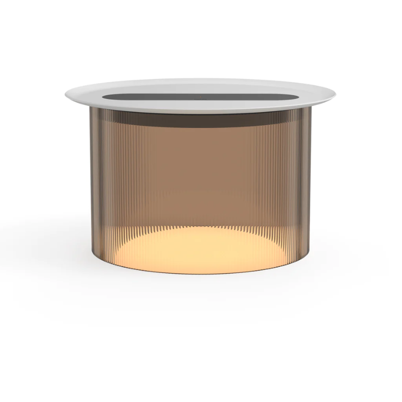 The large Carousel Table from Pablo Designs with the bronze diffuser and 12" white tray.