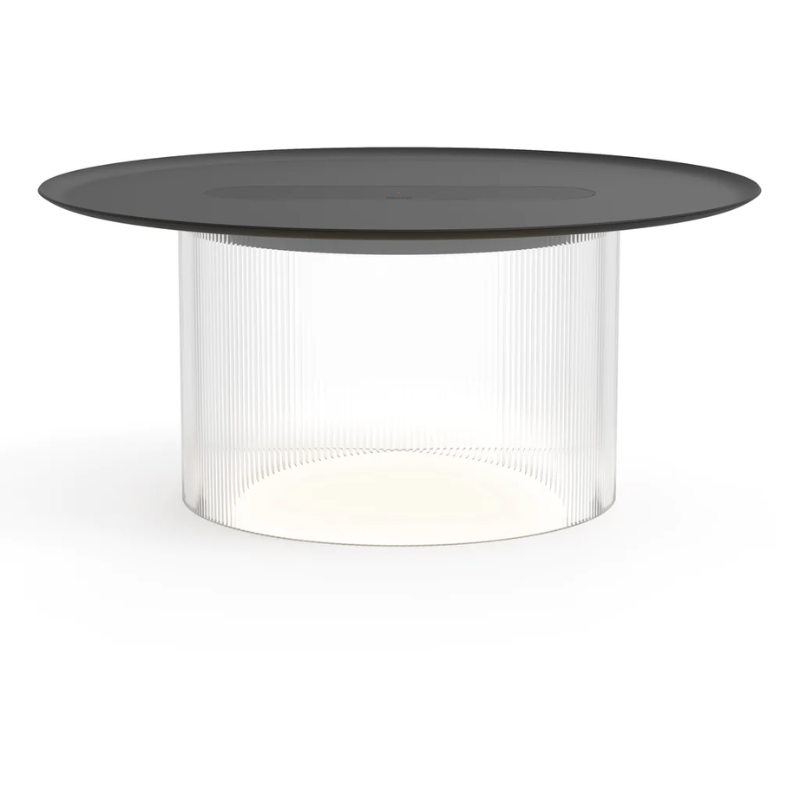 The large Carousel Table from Pablo Designs with the clear diffuser and 16" black tray.