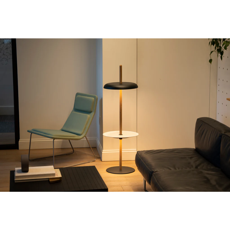 The Nivél Floor from Pablo Designs in a family space. Depicted with additional Nivél Module Pedestal Tray.