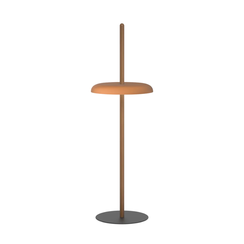The Nivél Floor from Pablo Designs with the walnut post and terracotta shade.