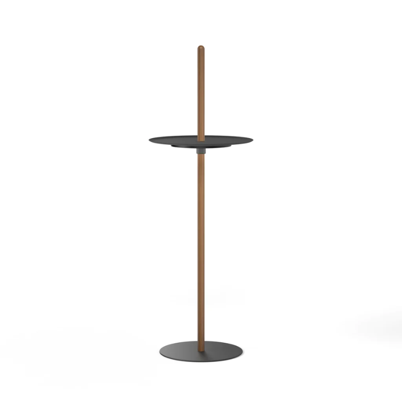 The large Nivél Pedestal from Pablo Designs with the walnut post and black tray.